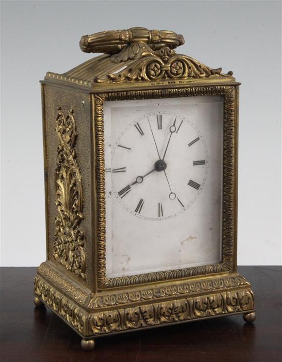 A 19th century French ormolu and pendule dofficier, 8in.